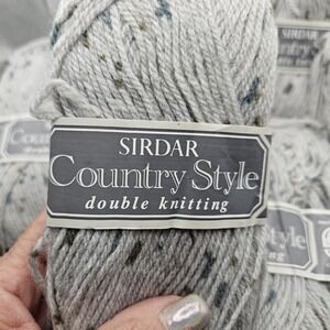 Lot Of 9 Skeins - Sirdar Country Style Double Knitting Yarn Green Tweed